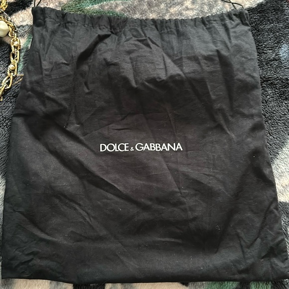 NEW! Dolce & Gabbana Metallic Blue Coated Raffia Embellished Chain Shoulder Bag - Picture 3 of 6